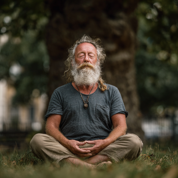 Група людей похилого віку займається йогою